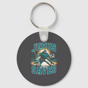 Llavero Humor religioso de hockey cristiano Jesús salva po