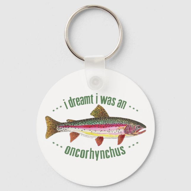 Llavero Humorística trucha arco iris pesca graciosa (Anverso)