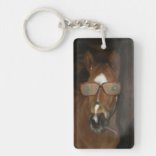 Llavero Humorous Horse Foal Smoal Cigar Keychain
