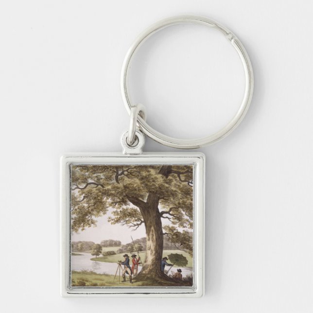 Llavero Humphrey Repton que examina con un teodolito (Frente)