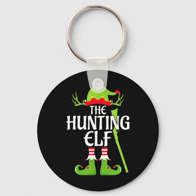 Llavero Hunting Elf Matching Family Group Christmas Party  (Anverso)