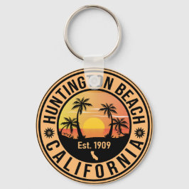 Llavero Huntington Beach California Retro Sunset Souvenirs
