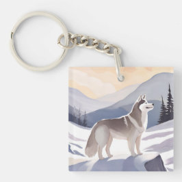 Llavero Husky de Alaska | Acuarela de Mountain Dog