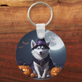 Llavero Husky Dog Halloween Adventure Moonlit Magic Spooky