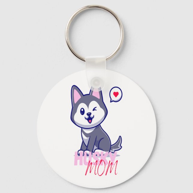 Llavero Husky Dog Mom Cute Kawaii Puppy (Anverso)