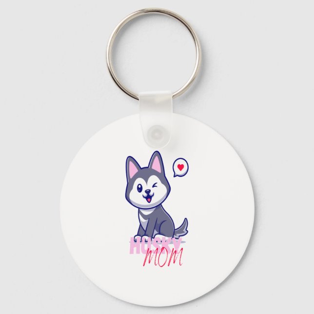 Llavero Husky Dog Mom Cute Kawaii Puppy (Anverso)