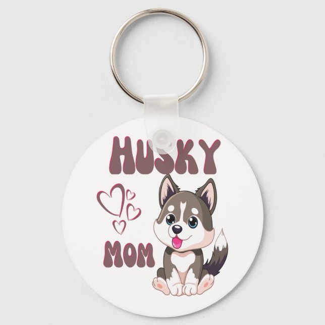 Llavero Husky Dog Mom Kawaii Puppy Cute Gracioso diseño (Anverso)