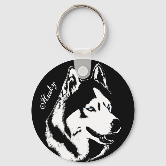 Llavero Husky Keychain Husky Malamute Keychain Personaliza (Anverso)