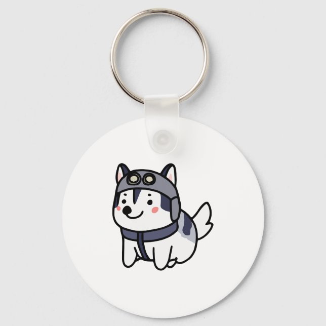 Llavero Husky Pilot Dog Lover Malamute (Anverso)