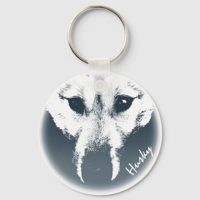 Llavero Husky Pup Keychain Husky Wolf Personalizados (Anverso)