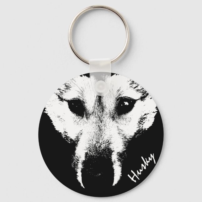 Llavero Husky Pup Keychain Husky Wolf Personalizados (Anverso)