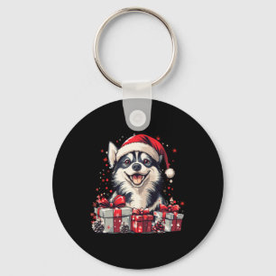 Llavero Husky Santa Hat Navidades graciosos Perro Husky Si