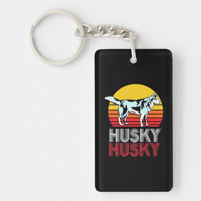 Llavero Husky Siberian Retro Vintage (Frente)
