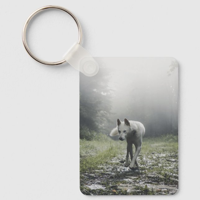 Llavero Husky Siberiano Blanco (Anverso)