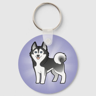 Llavero Husky siberiano del dibujo animado/Malamute de