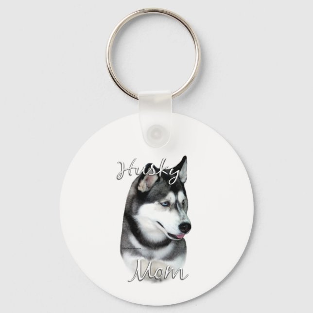 Llavero Husky siberiano (negro) Mamá 2 (Anverso)