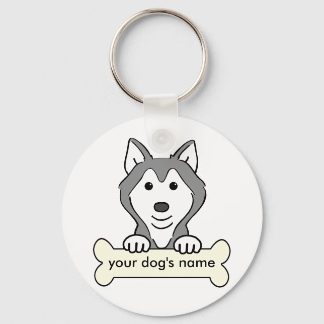 Llavero Husky siberiano personalizado (Anverso)