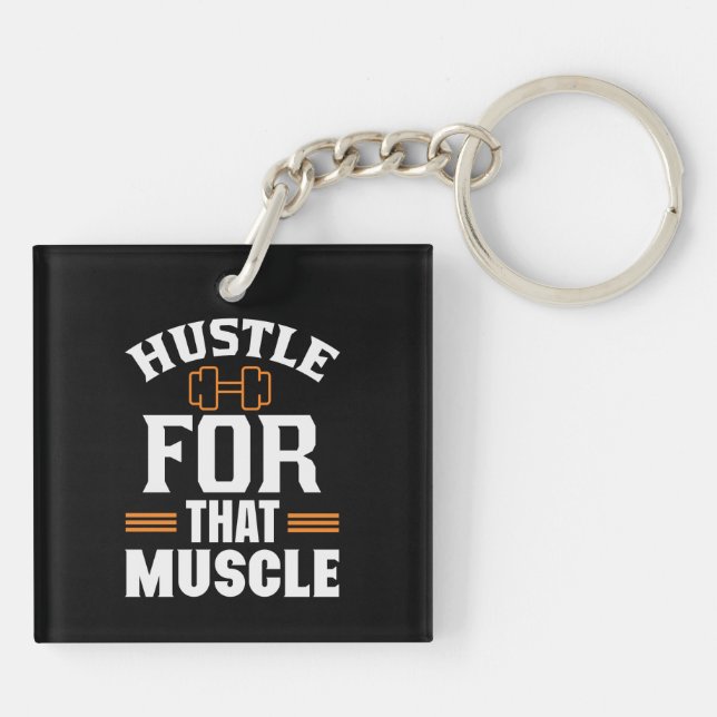 Llavero Hustle por ese ejercicio de gimnasia muscular (Atrás)