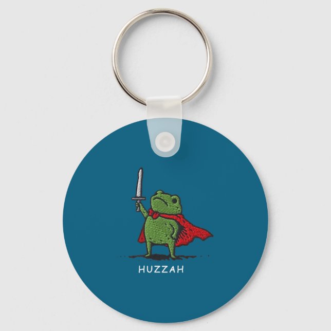 Llavero Huzzah Frog Knight Funny Sword Meme Quote  (Anverso)