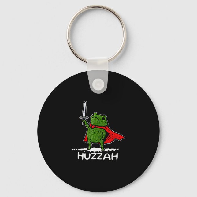 Llavero Huzzah Frog Knight Funny Sword Meme Quote  (Anverso)