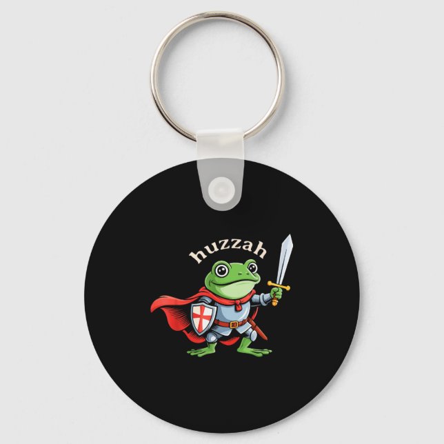 Llavero Huzzah Frog Knight Funny Sword Meme Quote Medieval (Anverso)