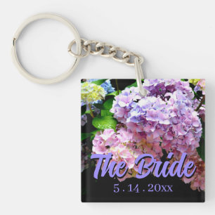 Llavero Hydrangea garden rosa azul morado floral la novia