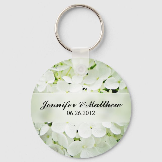 Llavero Hydrangea Round Keychain Favor de la boda (Anverso)