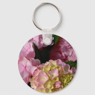 Llavero Hydrangeas rosa y crema