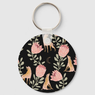 Llavero Hyena y Protea: Patrón de cosecha oscura