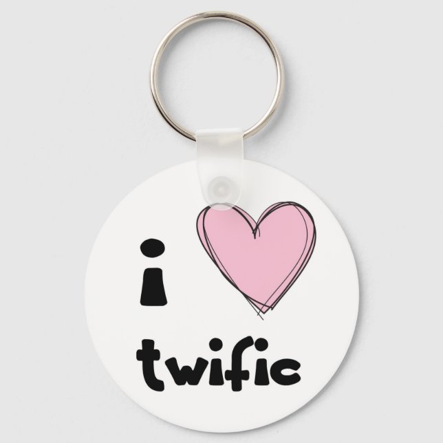 Llavero I <3 cadena de teclas rosa traviesa (Anverso)