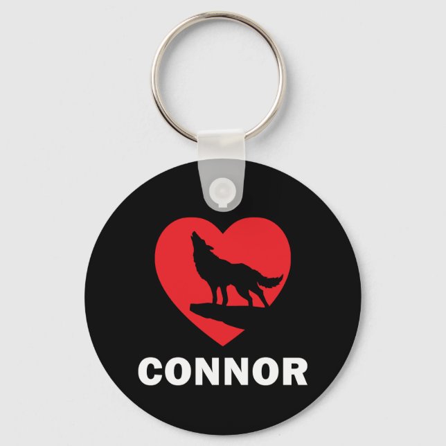 Llavero I <3 Connor Black Round One-Sided Keychain (Anverso)