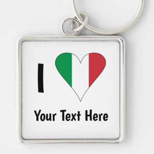 Llavero I (Bandera Italiana Amor Corazón) Tu Texto