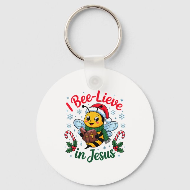 Llavero I Bee-lieve In Jesus Gospel Kids Christian Christm (Anverso)