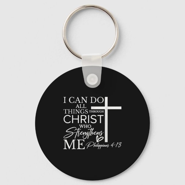 Llavero I Can Do All Things Through Christ Christian Faith (Anverso)