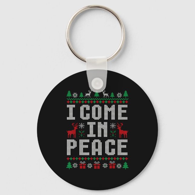 Llavero I Come In Peace Couple Matching Ugly Christmas Swe (Anverso)