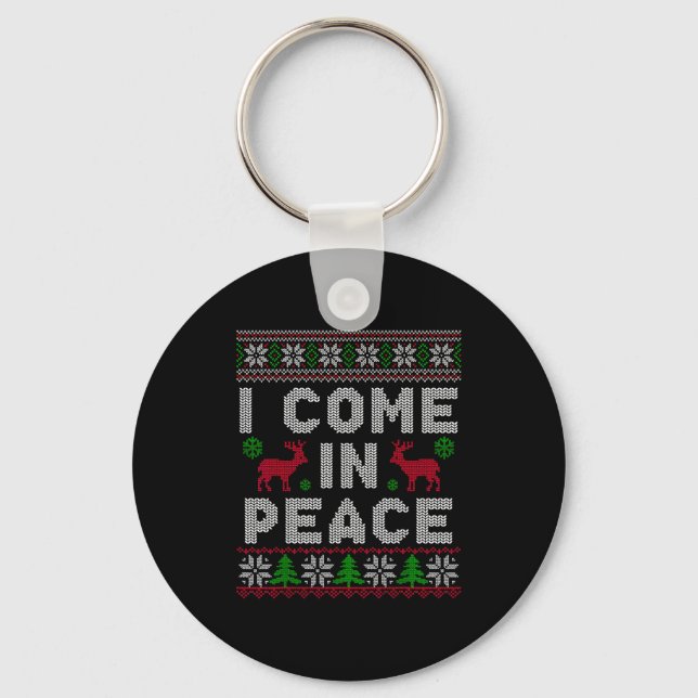 Llavero I Come In Peace Couple Matching Ugly Christmas Swe (Anverso)