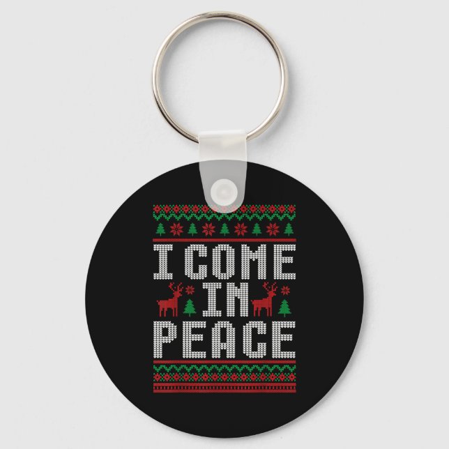 Llavero I Come In Peace Couple Matching Ugly Christmas Swe (Anverso)