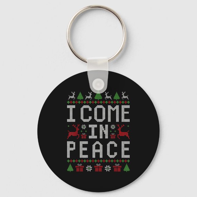Llavero I Come In Peace Couple Matching Ugly Christmas Swe (Anverso)