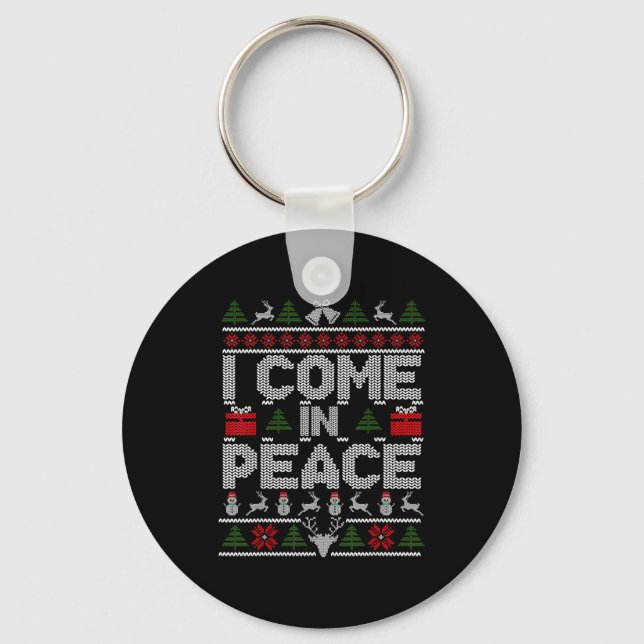Llavero I Come In Peace Couple Matching Ugly Christmas Swe (Anverso)