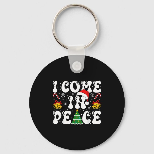 Llavero I Come In Peace Funny Couple Ugly Christmas Shirt  (Anverso)