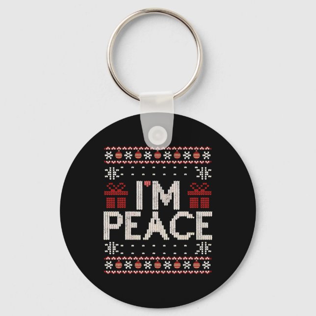 Llavero I Come In Peace I'm Peace Matching Ugly Christmas  (Anverso)