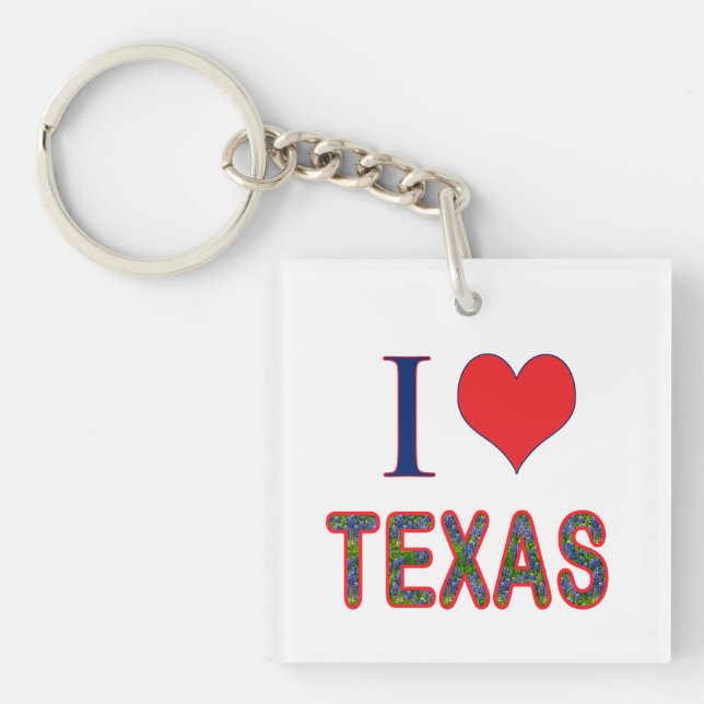 Llavero I (Corazón) Amor Texas Bluebonnet (Frente)