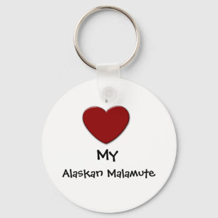 Llavero I (corazón) My Alaskan Malamute Keychain