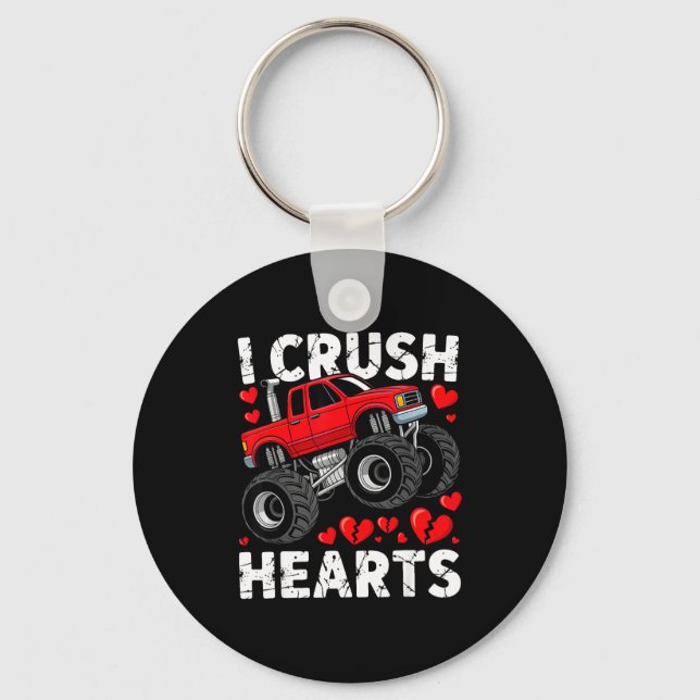 Llavero I Crush Hearts Valentine Monster Truck Boys Toddle (Anverso)