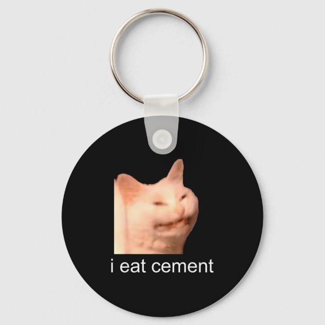 Llavero I Eat Cement Cursed Cat Funny Oddly Specific Meme  (Anverso)