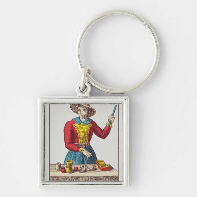 Llavero I el mago, siete cartas de tarot (Frente)