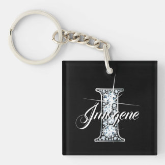 Llavero I Faux Diamond Bling Monogram