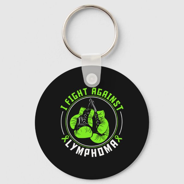 Llavero I Fight Lymphoma Awareness Support Boxing Gloves  (Anverso)