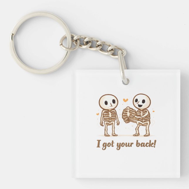Llavero I Got Your Back Cute Skeleton Halloween Quote (Frente)