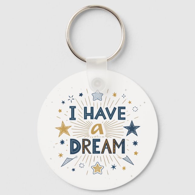 Llavero I Have a Dream Starburst Typography Art (Anverso)